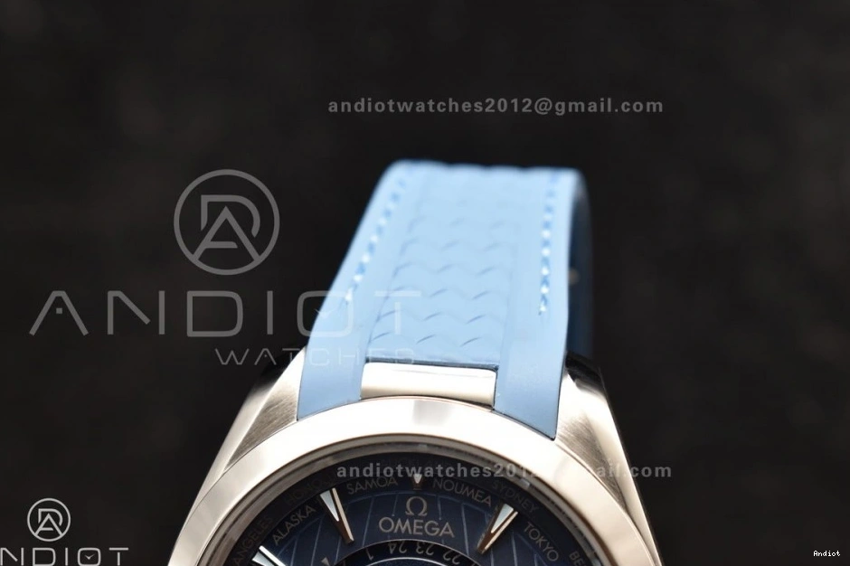 GMT Blue Edition Best Blue Super A8938 VSF Summer Dial on Worldtimer 511 Terra 1:1 Aqua 43mm Durable Clone Strap Rubber 0819